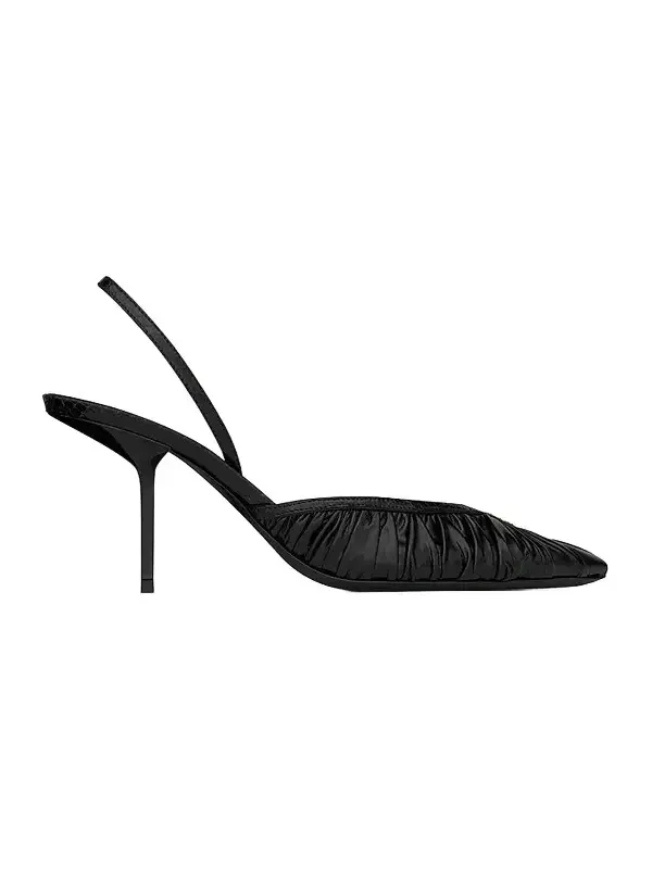 Women's Folie Slingback Pumps in Smooth Leather and Faux-Python - Black
