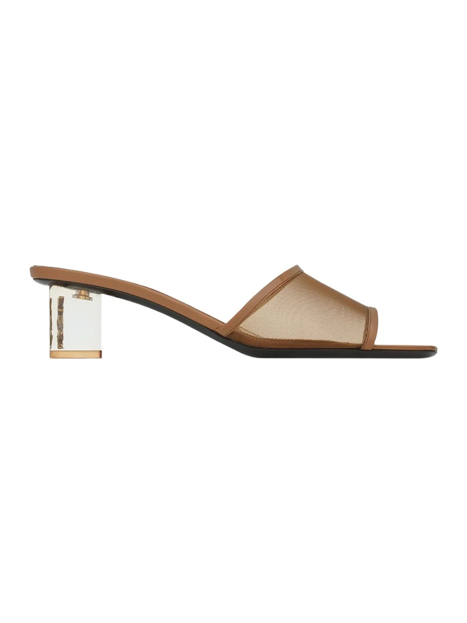 Women's Sip Mule Sandals in Mesh and Patent Leather - Phard