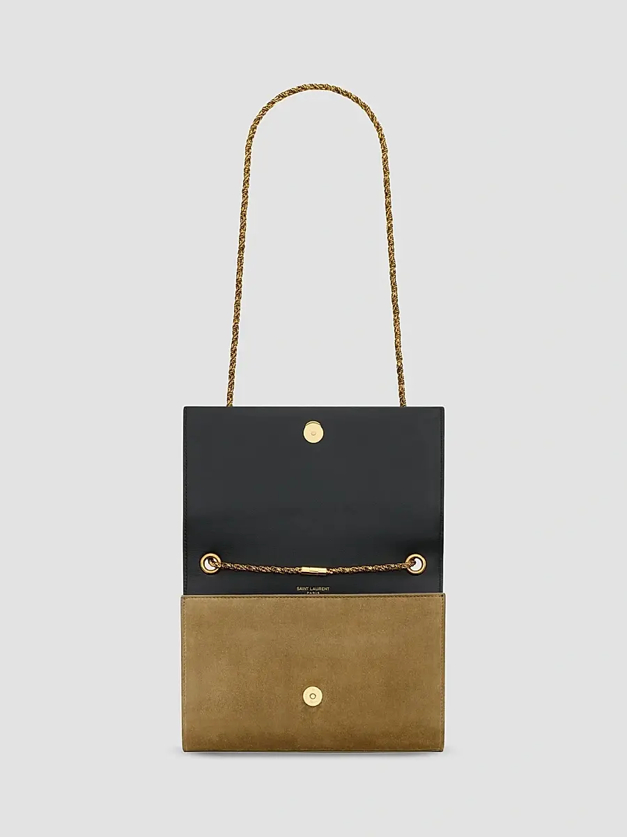 Saint Laurent Women's Small Kate Tassel Bijoux Chain Wallet in Suede | Thumbnail 7 Saint Laurent Women's Small Kate Tassel Bijoux Chain Wallet in Suede | Thumbnail 7