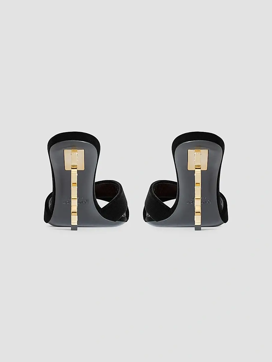 Saint Laurent Women's Opyum Mules in Velvet - Black | Thumbnail 4 Saint Laurent Women's Opyum Mules in Velvet - Black | Thumbnail 4