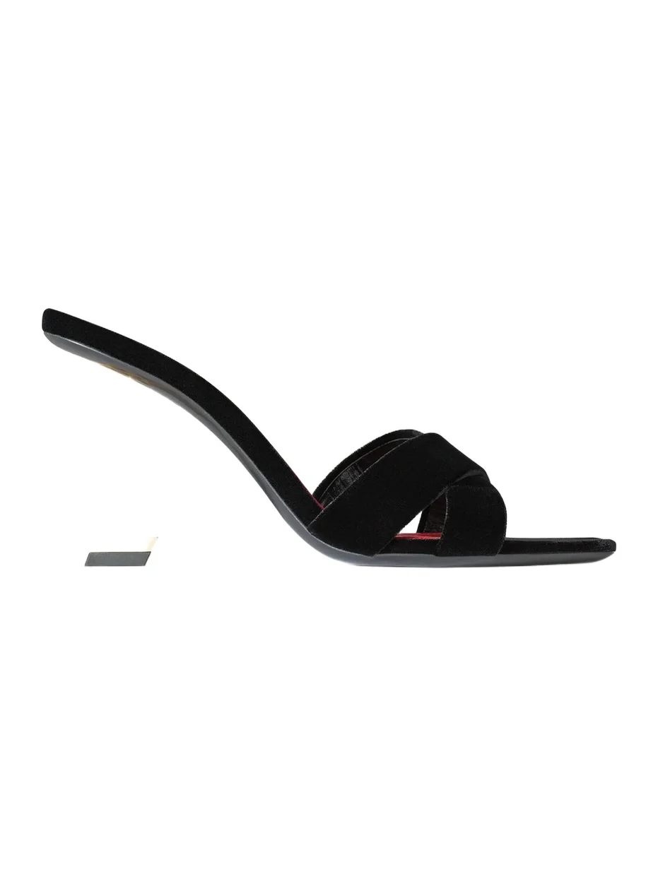 Saint Laurent Women's Opyum Mules in Velvet - Black