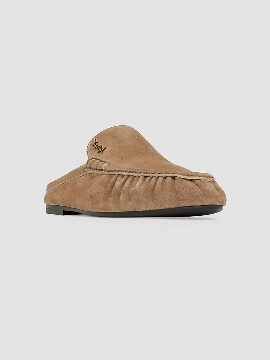 Saint Laurent Women's Le Loafer Mules in Suede - City | Thumbnail 2