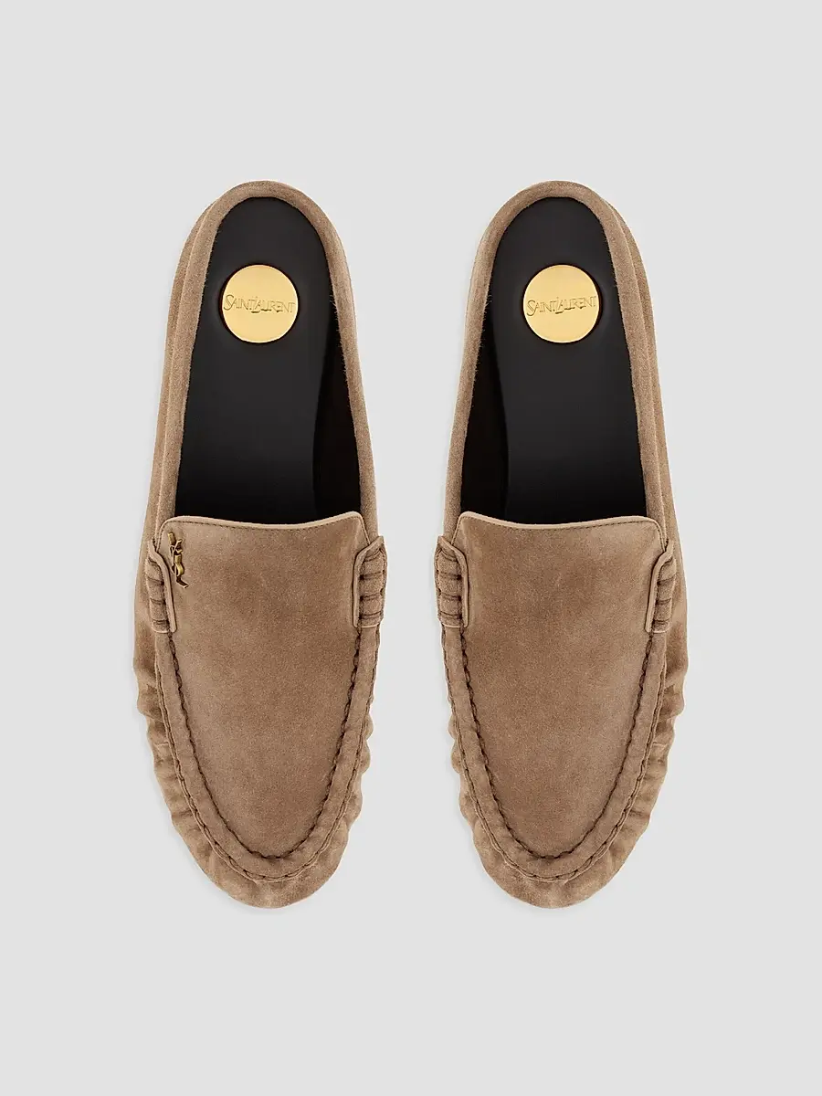 Saint Laurent Women's Le Loafer Mules in Suede - City | Thumbnail 3