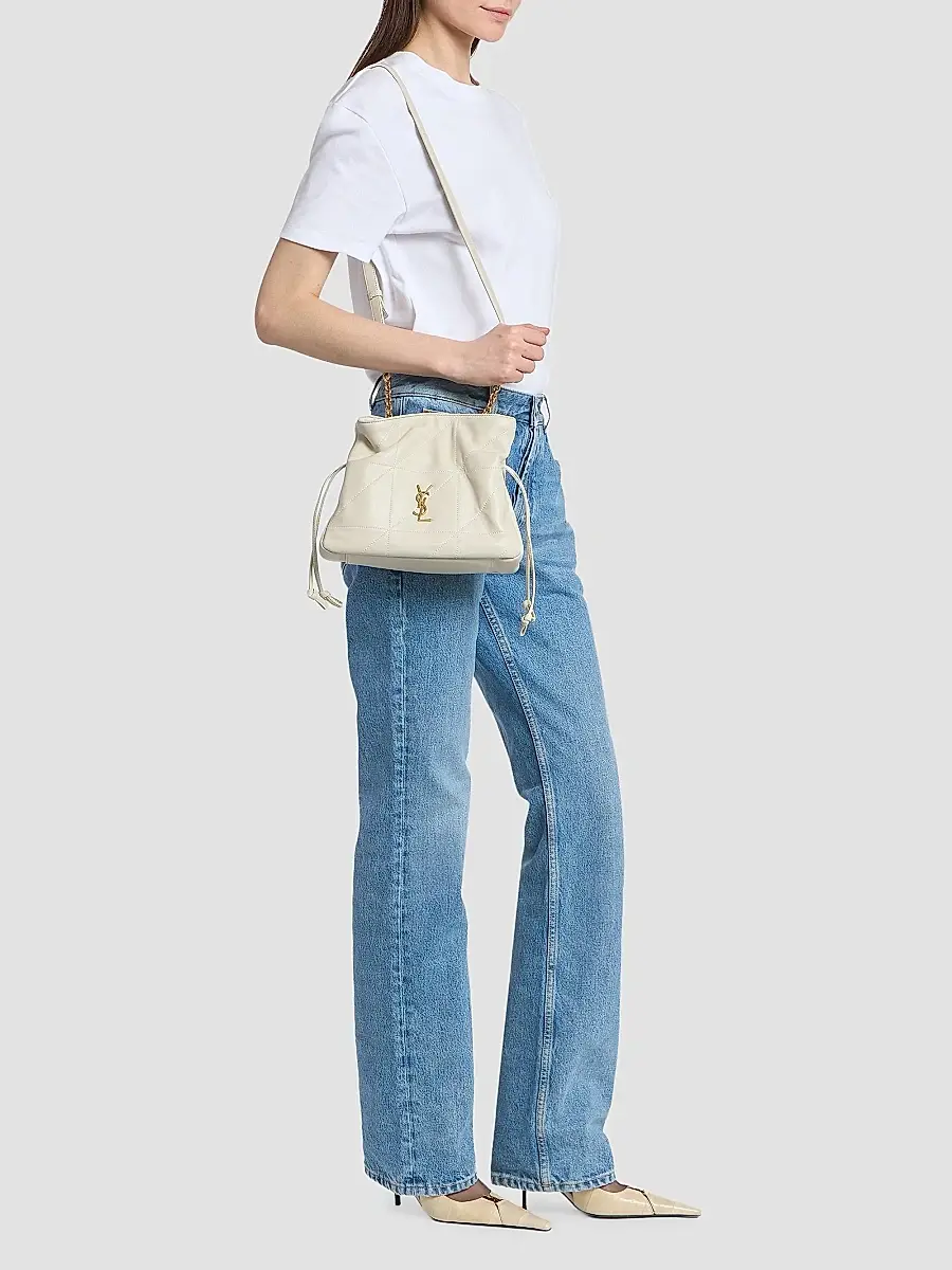 Saint Laurent Women's Jamie Shoulder Bag in Lambskin Leather - White | Thumbnail 2
