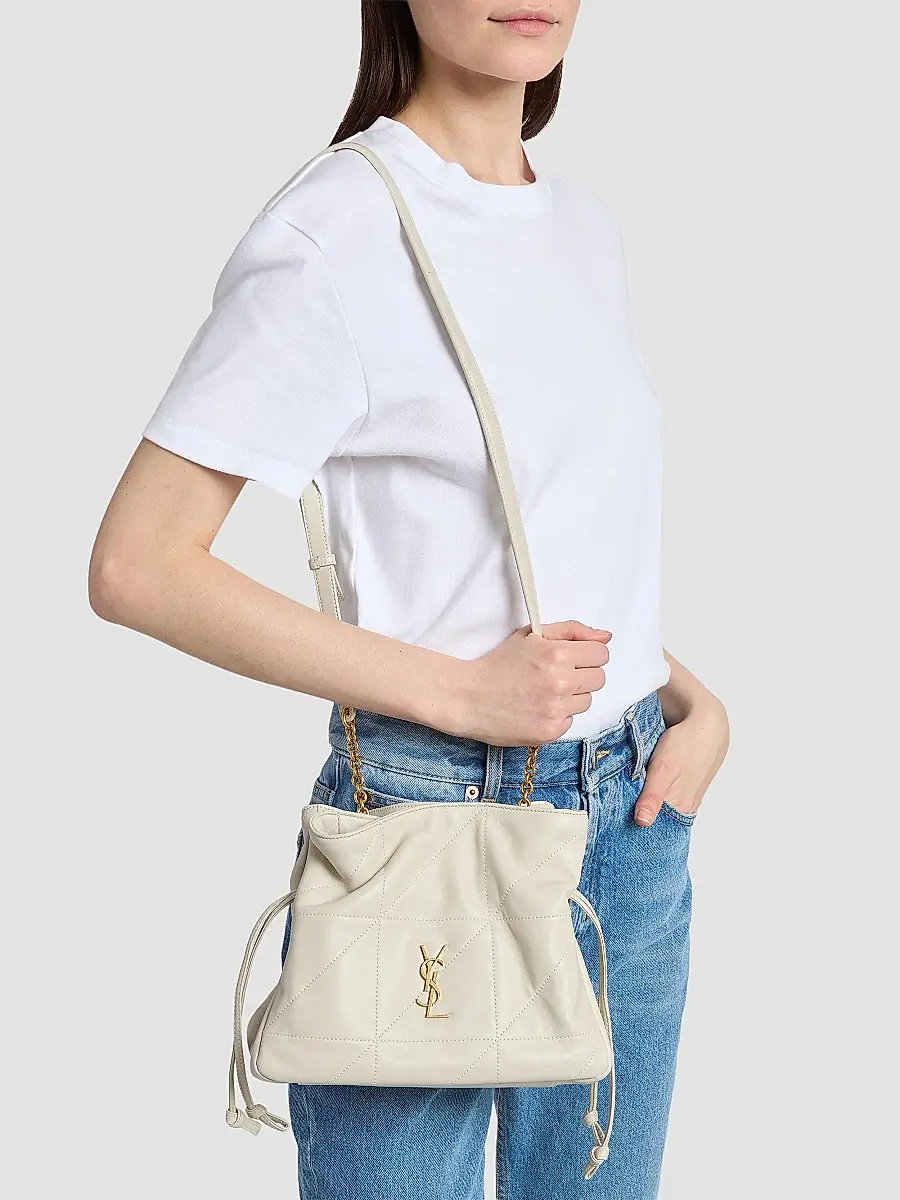 Saint Laurent Women's Jamie Shoulder Bag in Lambskin Leather - White | Thumbnail 3
