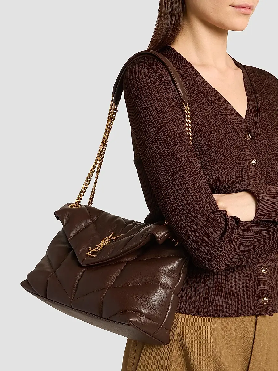 Saint Laurent Women's Puffer Small Shoulder Bag in Nappa Leather - Arabica | Thumbnail 3 Saint Laurent Women's Puffer Small Shoulder Bag in Nappa Leather - Arabica | Thumbnail 3