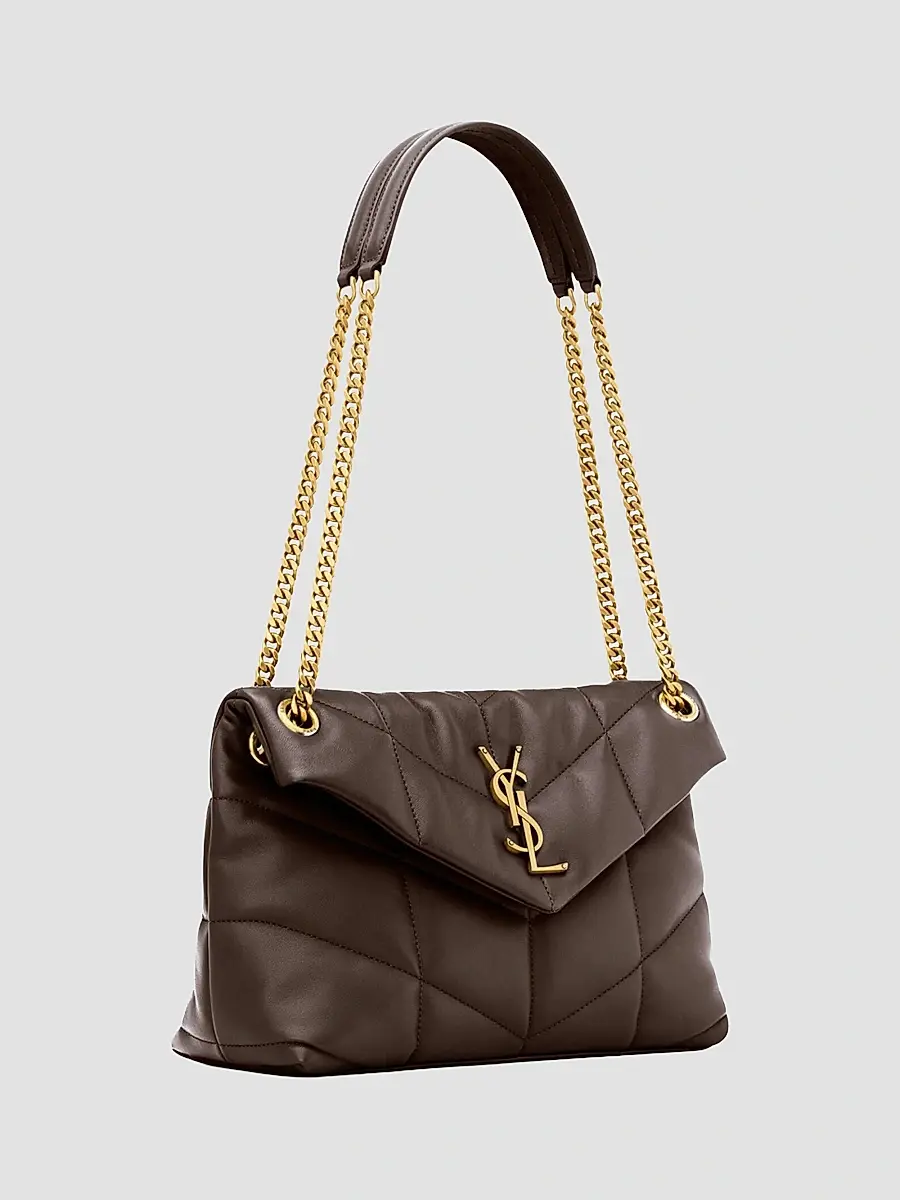 Saint Laurent Women's Puffer Small Shoulder Bag in Nappa Leather - Arabica | Thumbnail 6 Saint Laurent Women's Puffer Small Shoulder Bag in Nappa Leather - Arabica | Thumbnail 6
