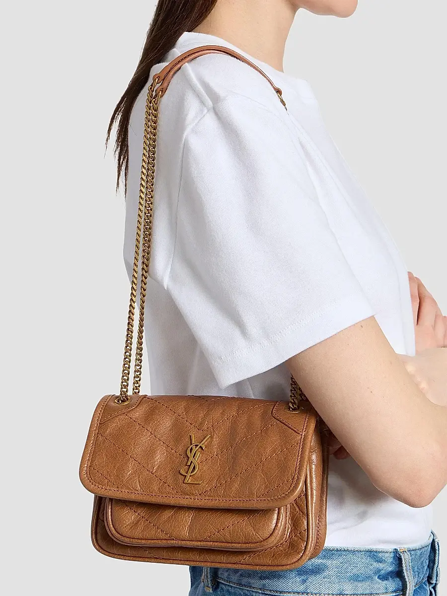 Saint Laurent Women's Niki Mini Shoulder Bag in Vintage Leather - Light Caramel | Thumbnail 3 Saint Laurent Women's Niki Mini Shoulder Bag in Vintage Leather - Light Caramel | Thumbnail 3