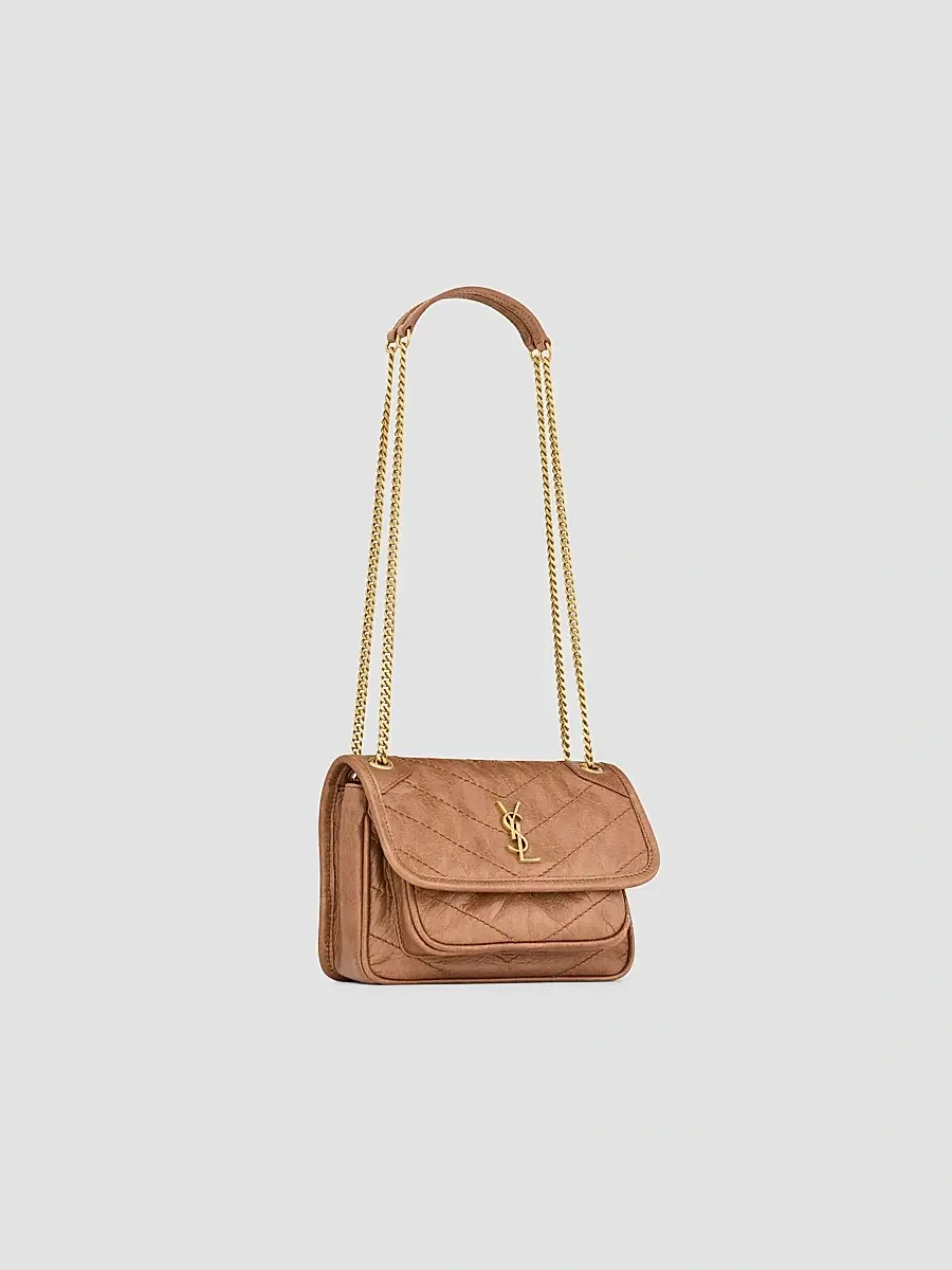 Saint Laurent Women's Niki Mini Shoulder Bag in Vintage Leather - Light Caramel | Thumbnail 8 Saint Laurent Women's Niki Mini Shoulder Bag in Vintage Leather - Light Caramel | Thumbnail 8