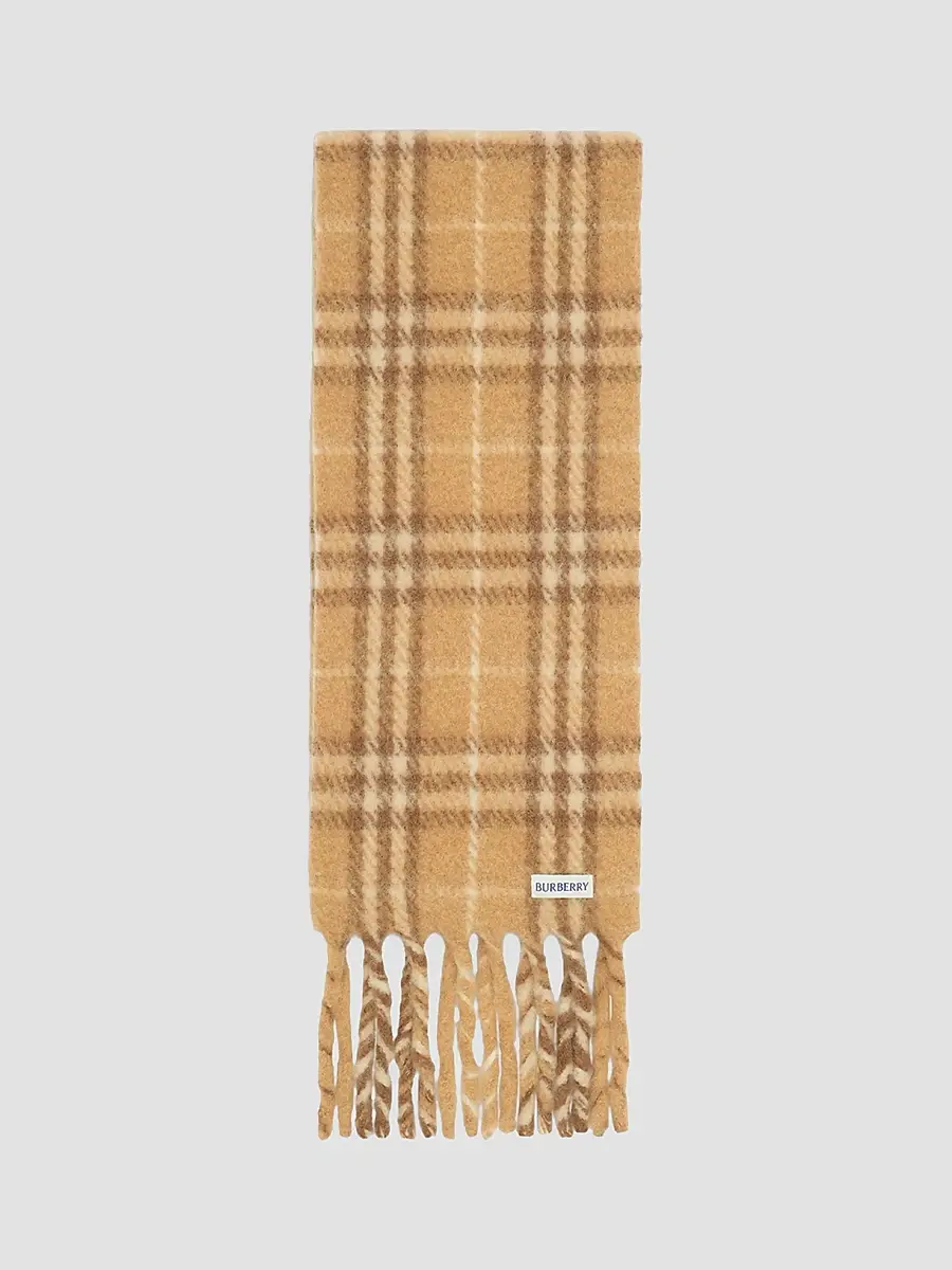 Burberry Women's Narrow Check Alpaca-Wool Scarf | Thumbnail 4 Burberry Women's Narrow Check Alpaca-Wool Scarf | Thumbnail 4
