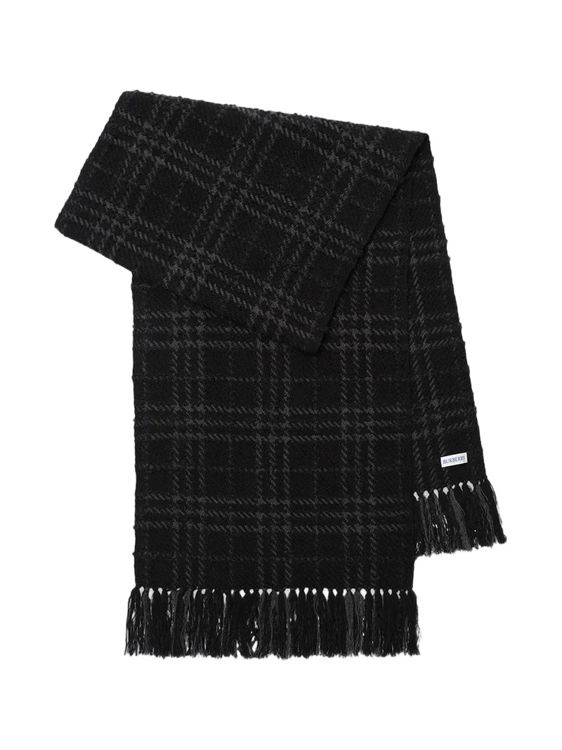 Women's Embellished Check Bouclé Scarf