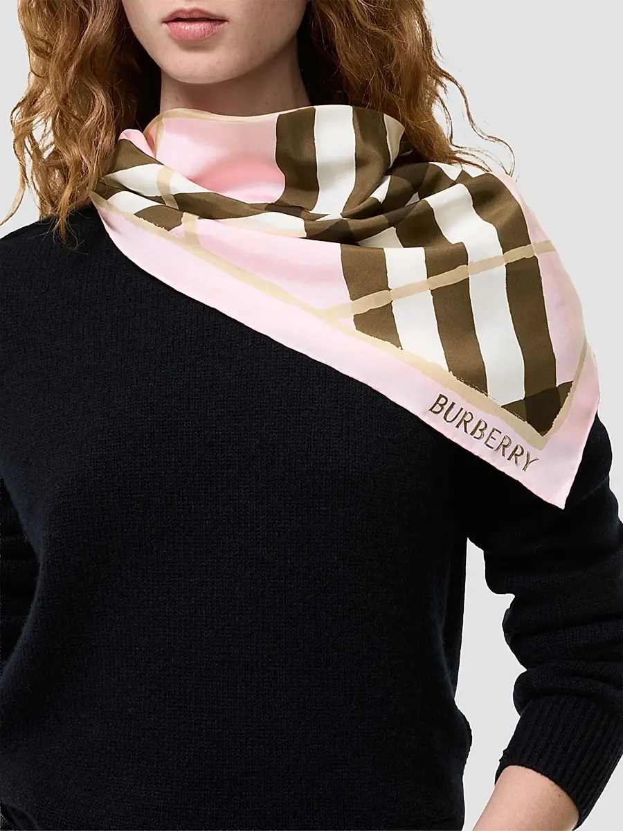 Burberry Women's Watercolor Check Silk Scarf | Thumbnail 2