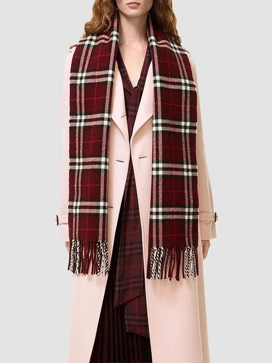 Burberry Women's Sparkle Check Cashmere Scarf | Thumbnail 3 Burberry Women's Sparkle Check Cashmere Scarf | Thumbnail 3