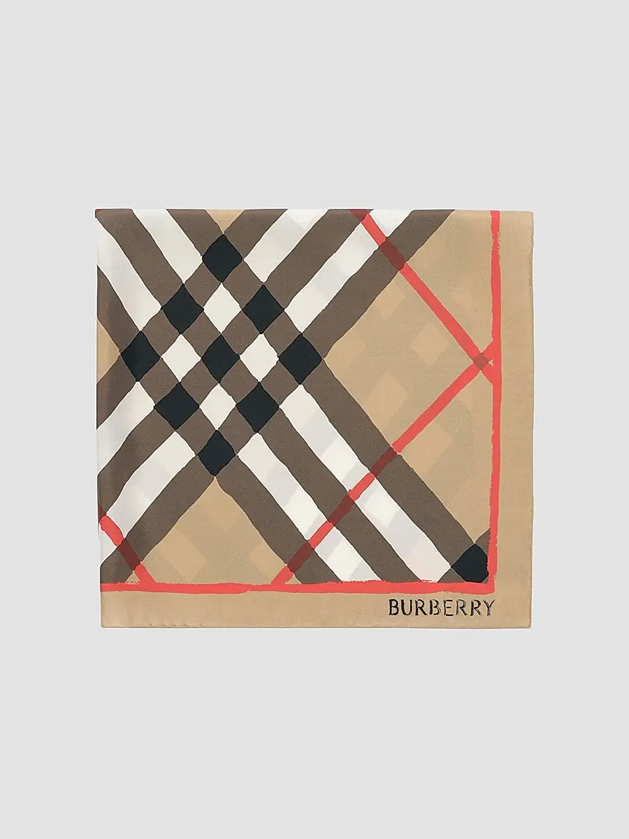 Burberry Women's Watercolor Check Silk Scarf | Thumbnail 2 Burberry Women's Watercolor Check Silk Scarf | Thumbnail 2