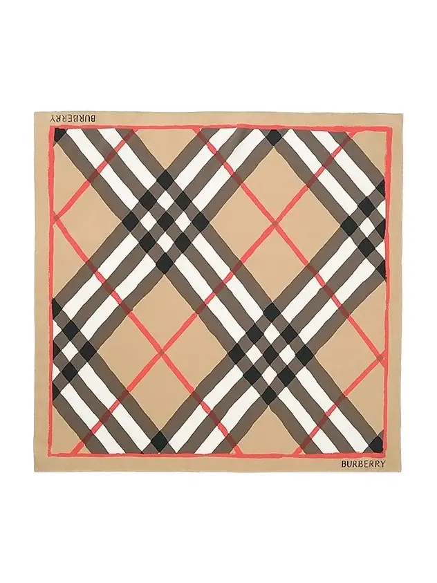 Women's Watercolor Check Silk Scarf Women's Watercolor Check Silk Scarf
