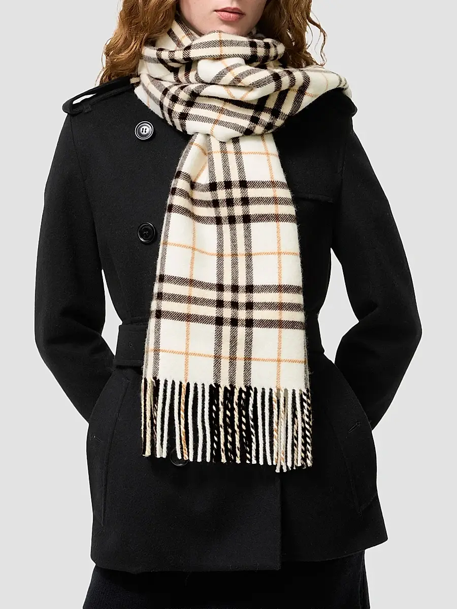 Burberry Women's Sparkle Check Cashmere Scarf | Thumbnail 2