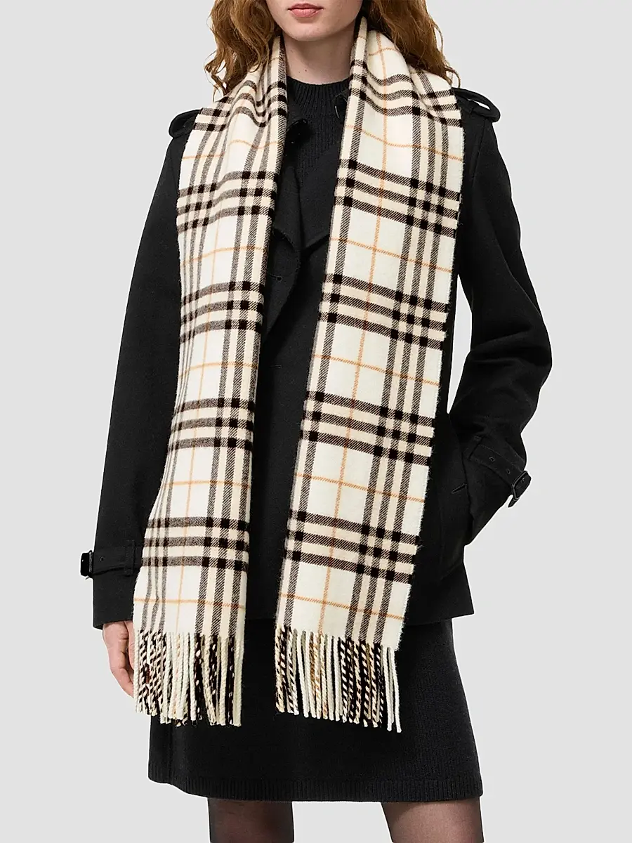 Burberry Women's Sparkle Check Cashmere Scarf | Thumbnail 3