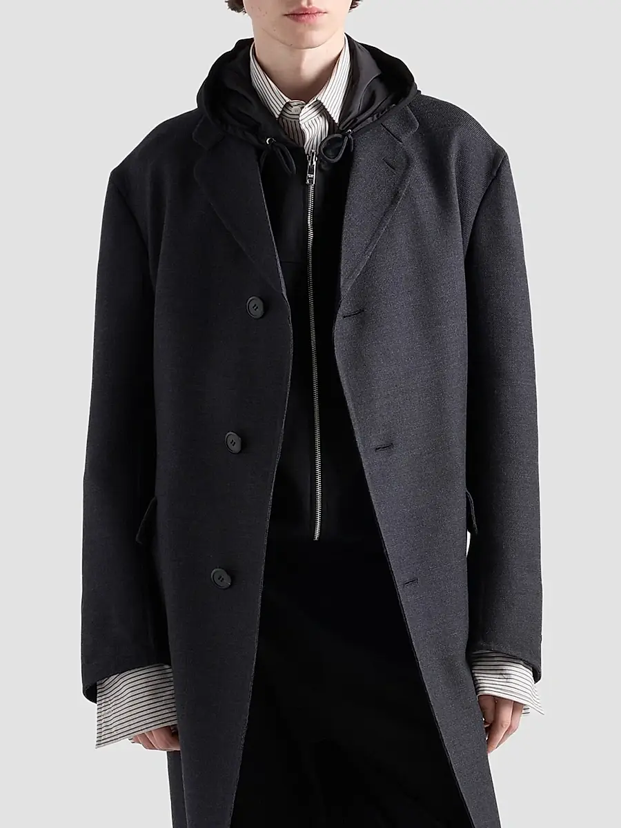 Prada Men's Technical Fleece Hoodie Jacket | Thumbnail 3 Prada Men's Technical Fleece Hoodie Jacket | Thumbnail 3