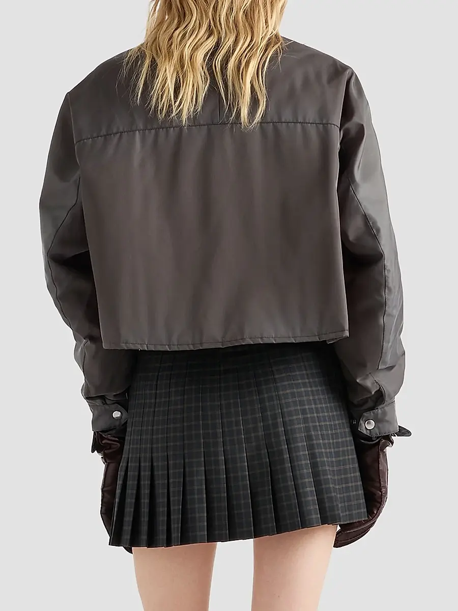 Prada Women's Washed Nylon Blouson Jacket | Thumbnail 3 Prada Women's Washed Nylon Blouson Jacket | Thumbnail 3