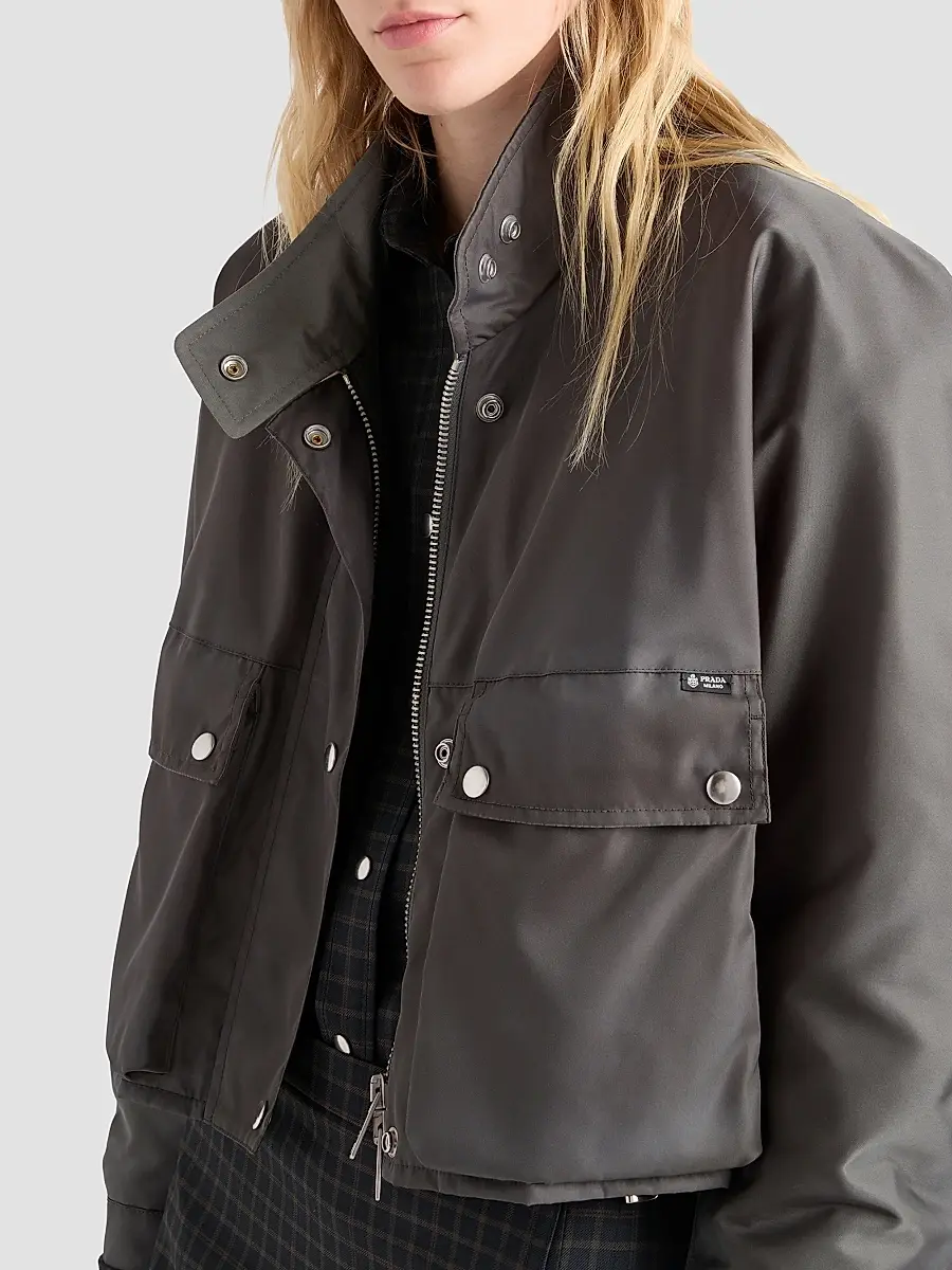 Prada Women's Washed Nylon Blouson Jacket | Thumbnail 4 Prada Women's Washed Nylon Blouson Jacket | Thumbnail 4