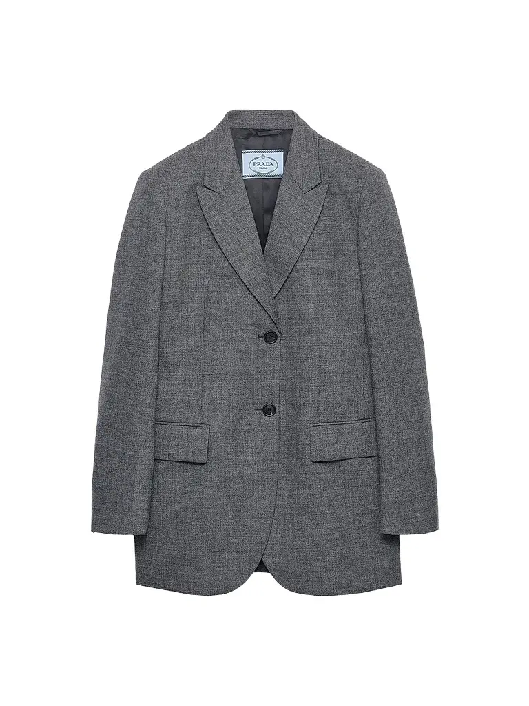 Prada Women's Single-Breasted Melange Hopsack Jacket | Image 1 Prada Women's Single-Breasted Melange Hopsack Jacket | Image 1