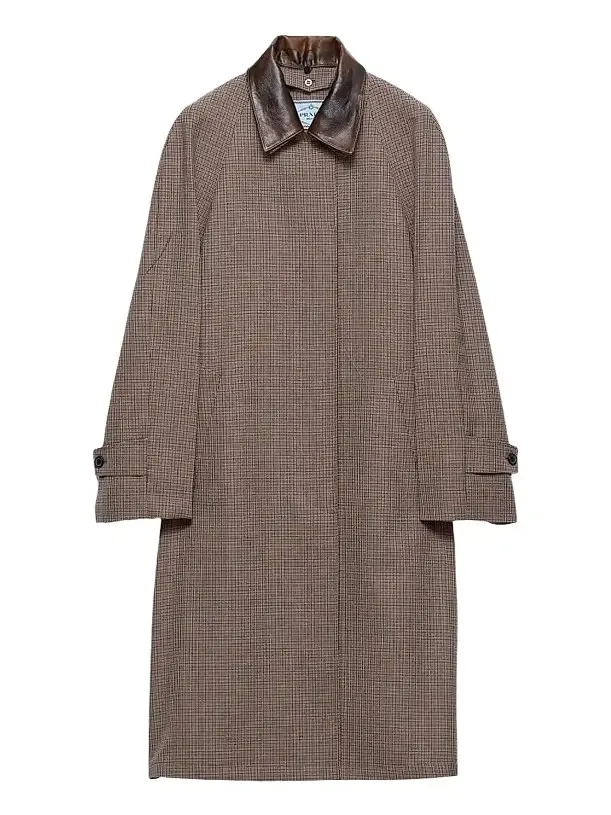 Women's Single-Breasted Houndstooth Check Wool Coat Women's Single-Breasted Houndstooth Check Wool Coat