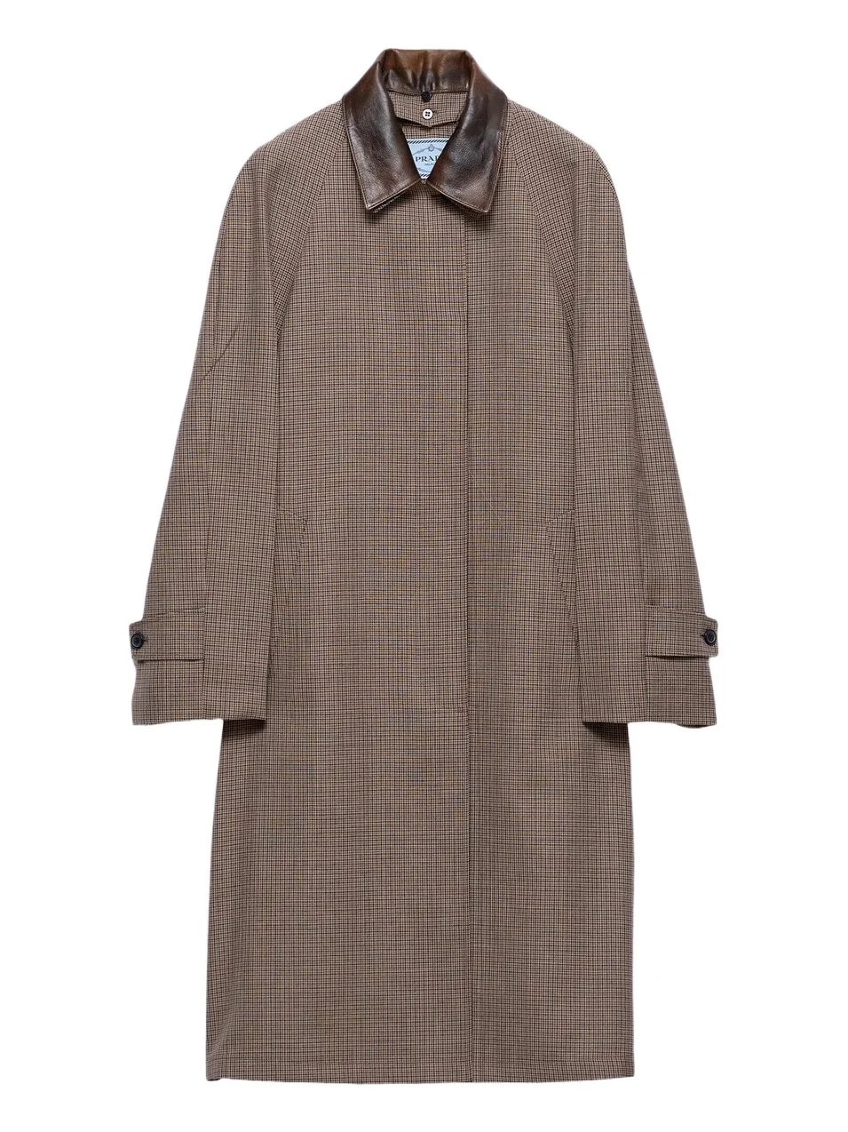 Prada Women's Single-Breasted Houndstooth Check Wool Coat