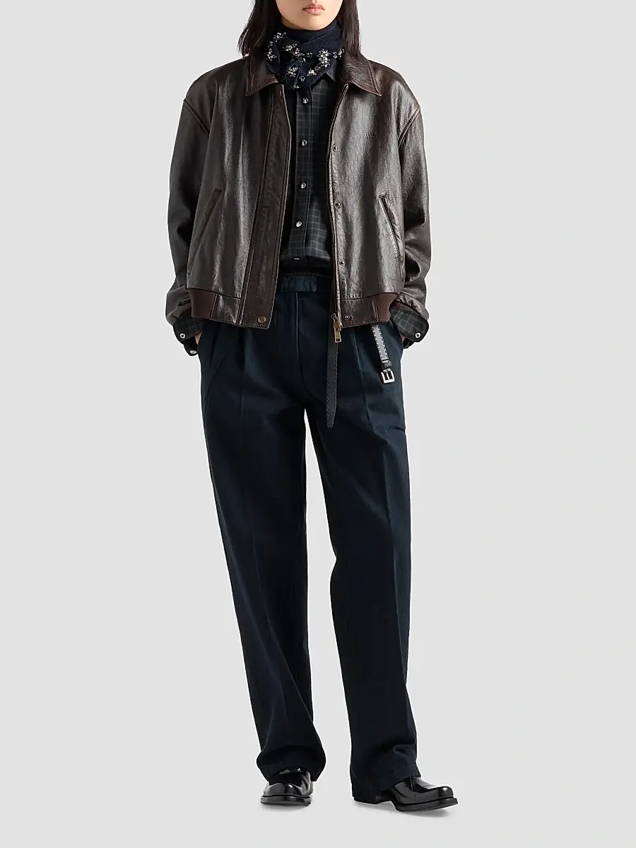 Prada Women's Checked Wool Shirt | Thumbnail 2 Prada Women's Checked Wool Shirt | Thumbnail 2