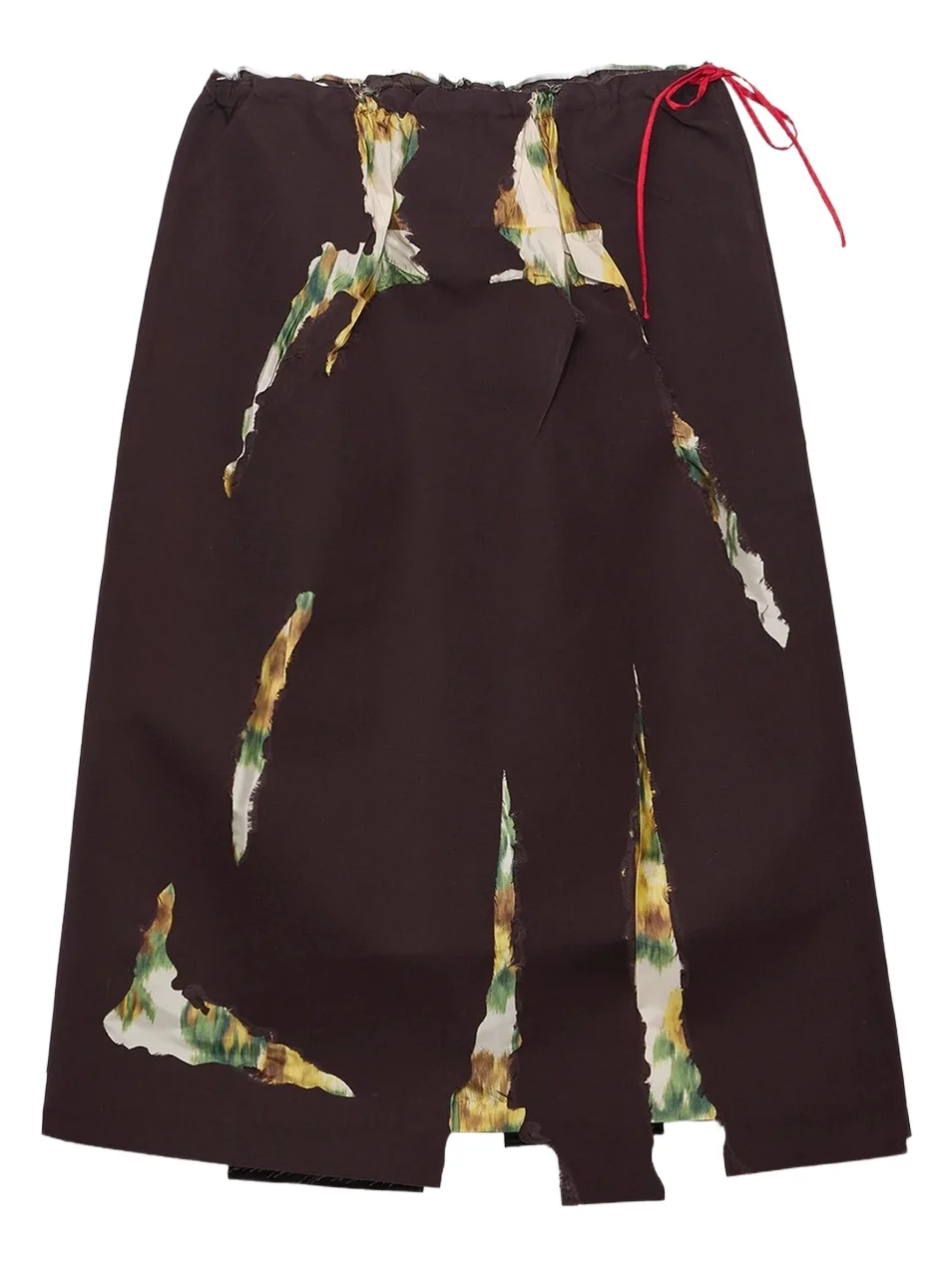 Prada Women's Bonded Gabardine Skirt with Devore Effect - Brown