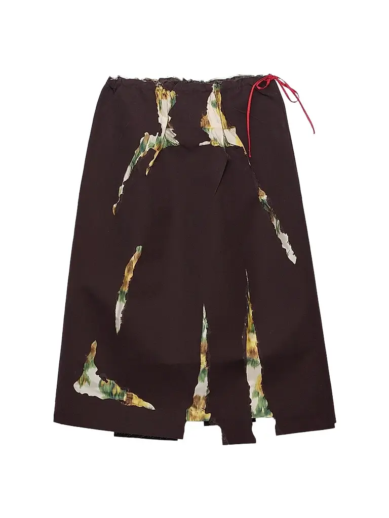 Prada Women's Bonded Gabardine Skirt with Devore Effect | Image 1 Prada Women's Bonded Gabardine Skirt with Devore Effect | Image 1