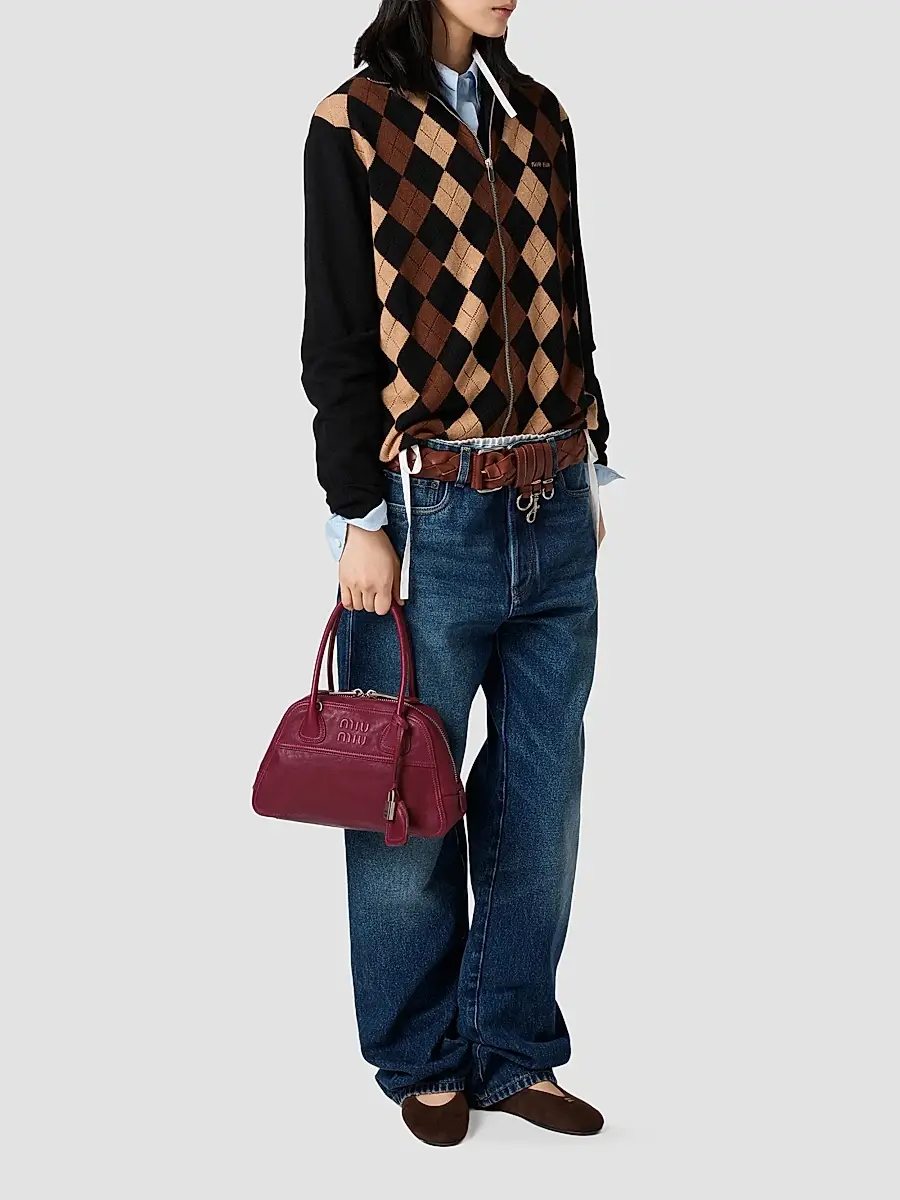 Miu Miu Women's Vivant Nappa Leather Top Handle Bag | Thumbnail 2