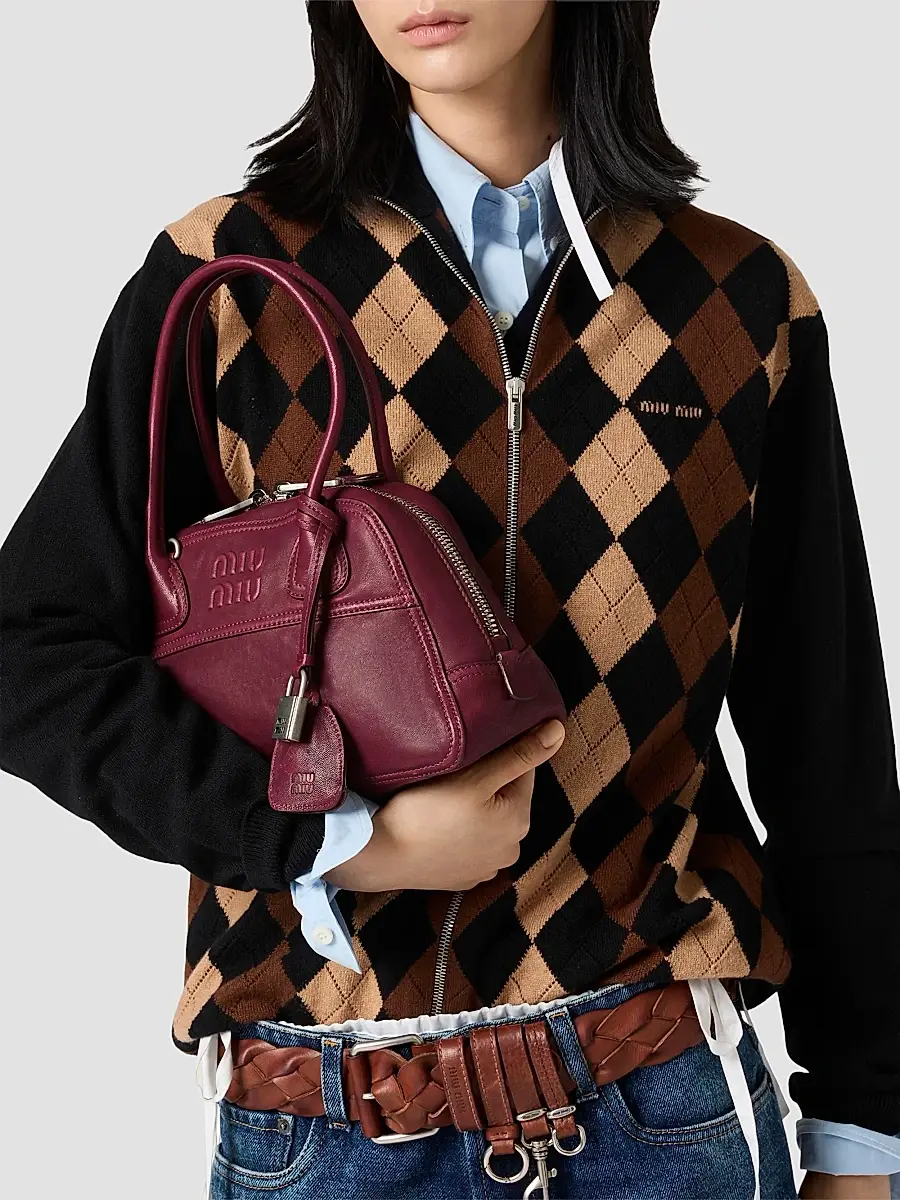 Miu Miu Women's Vivant Nappa Leather Top Handle Bag | Thumbnail 4