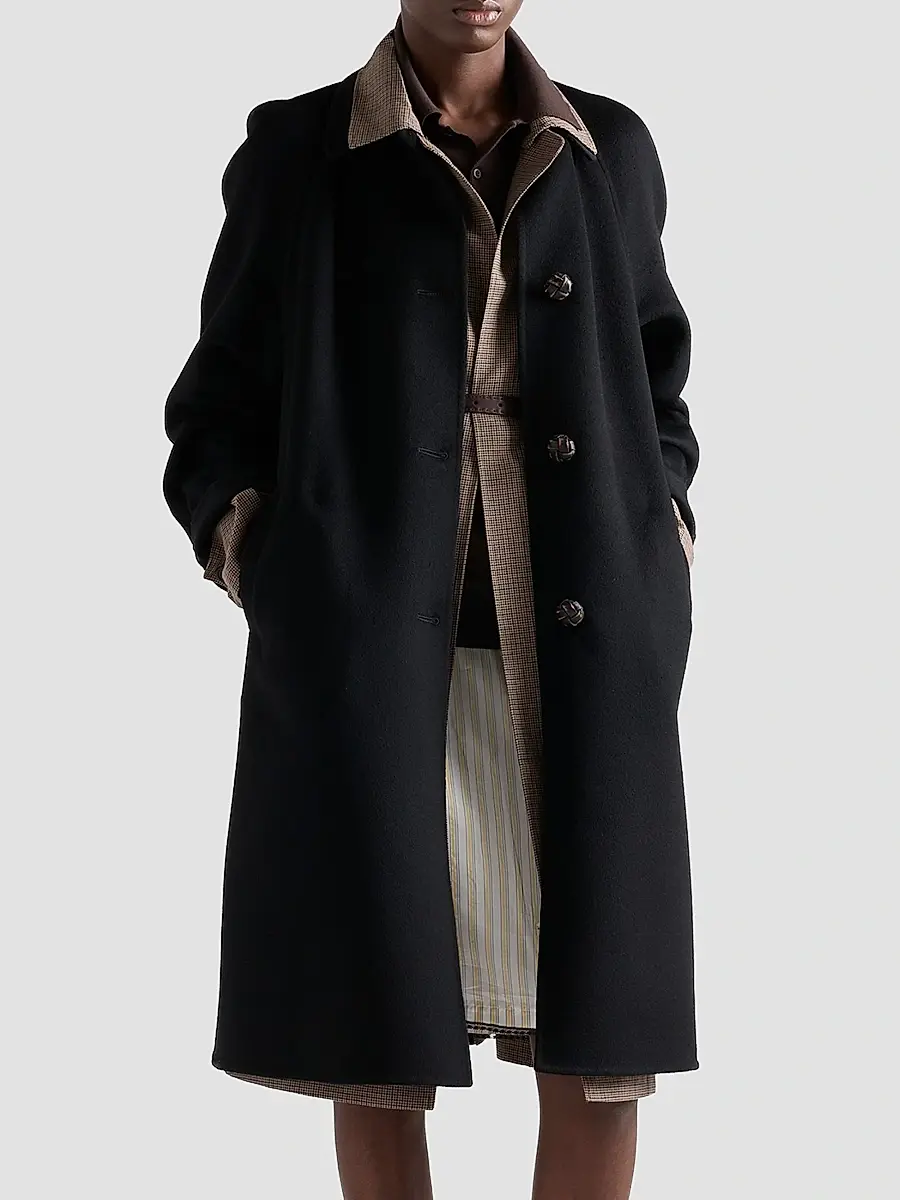 Prada Women's Single-Breasted Double Cashmere and Wool Coat | Thumbnail 2