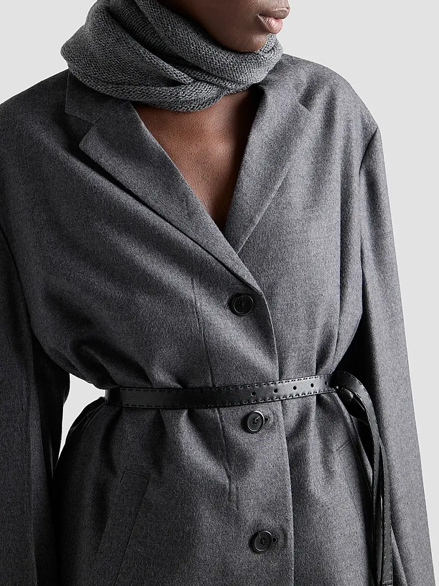 Prada Women's Single-Breasted Cashmere and Wool Coat - Grey | Thumbnail 5