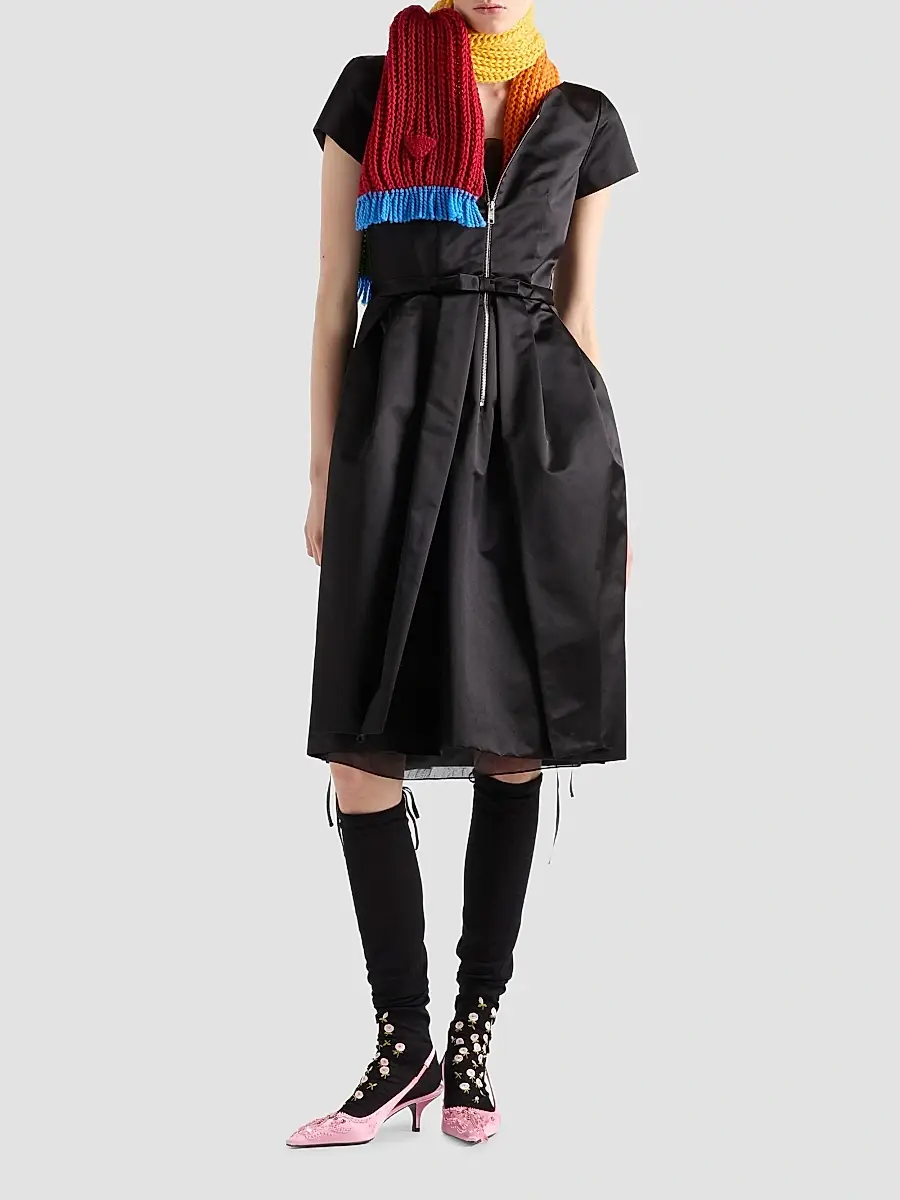 Prada Women's Duchesse Silk Dress | Thumbnail 2 Prada Women's Duchesse Silk Dress | Thumbnail 2