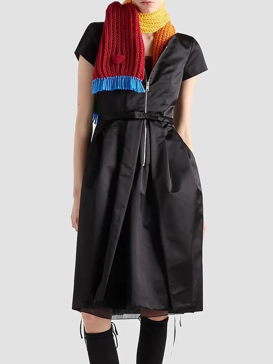 Prada Women's Duchesse Silk Dress | Thumbnail 3 Prada Women's Duchesse Silk Dress | Thumbnail 3