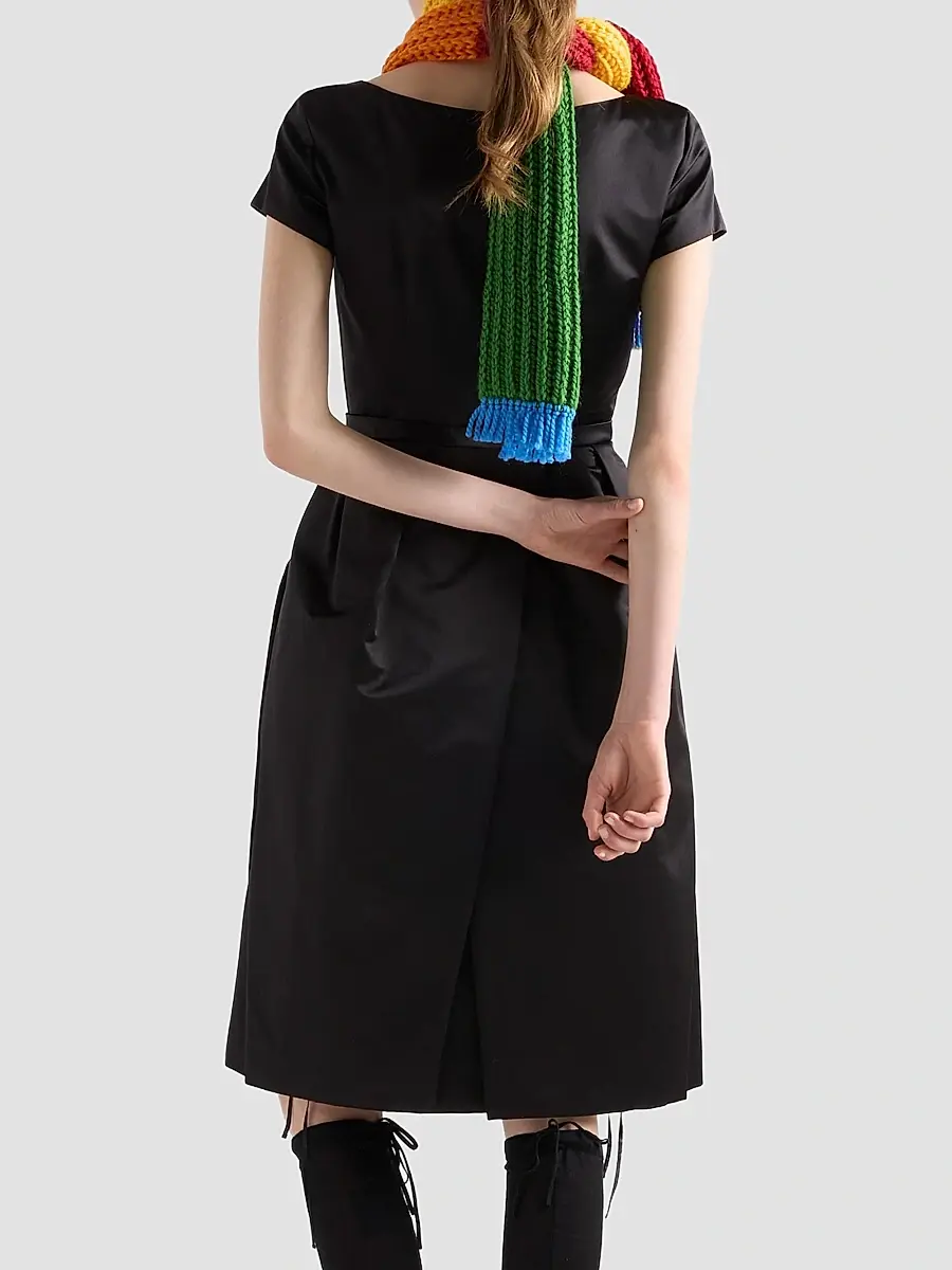 Prada Women's Duchesse Silk Dress | Thumbnail 4 Prada Women's Duchesse Silk Dress | Thumbnail 4
