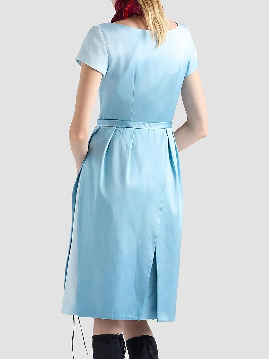 Prada Women's Washed Silk Duchesse Dress | Thumbnail 3 Prada Women's Washed Silk Duchesse Dress | Thumbnail 3
