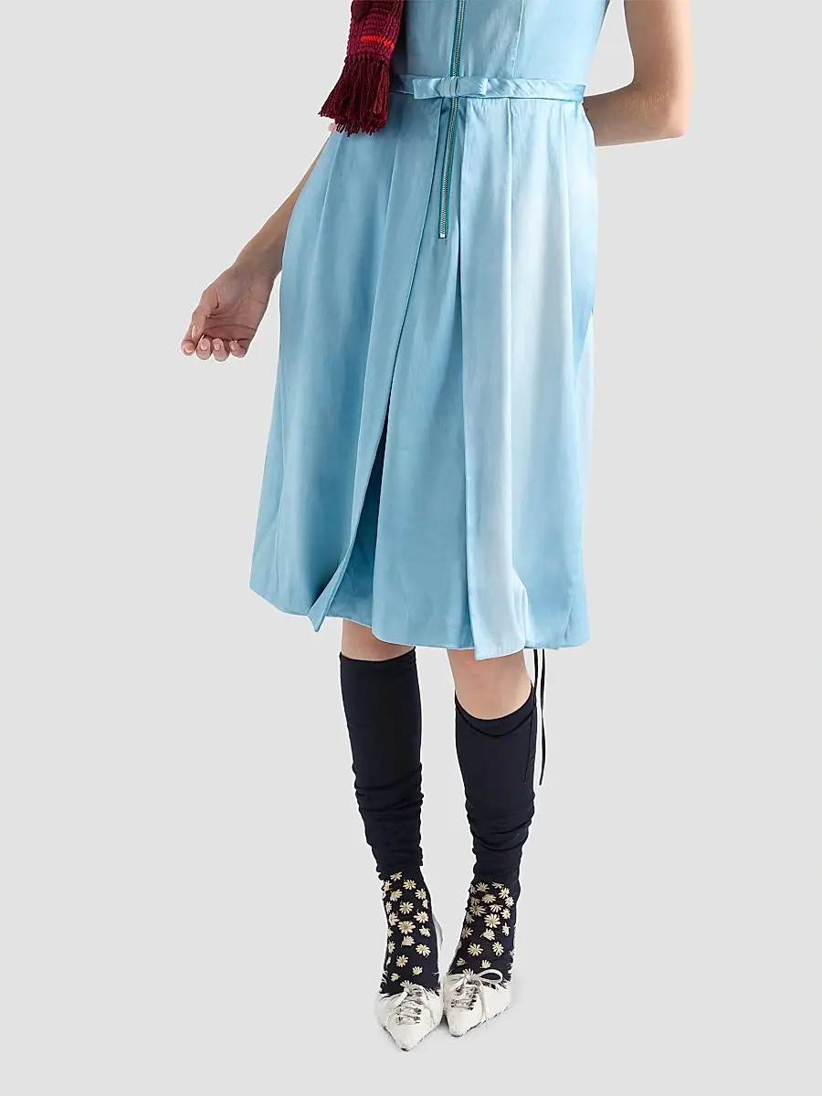Prada Women's Washed Silk Duchesse Dress | Thumbnail 4 Prada Women's Washed Silk Duchesse Dress | Thumbnail 4