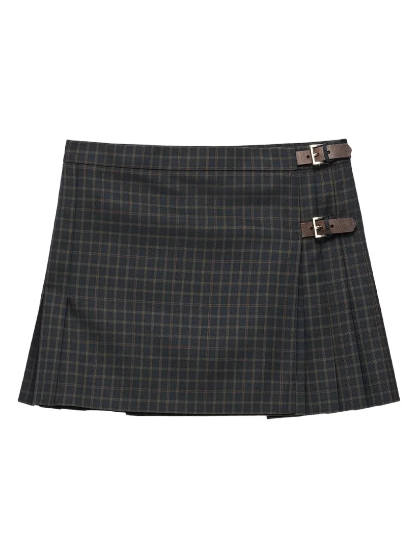 Women's Checked Wool Mini Skirt Women's Checked Wool Mini Skirt