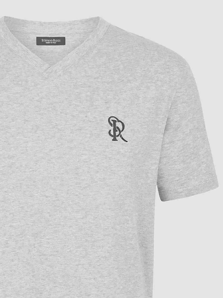 Stefano Ricci Men's Cotton V-Neck T-Shirt | Thumbnail 2