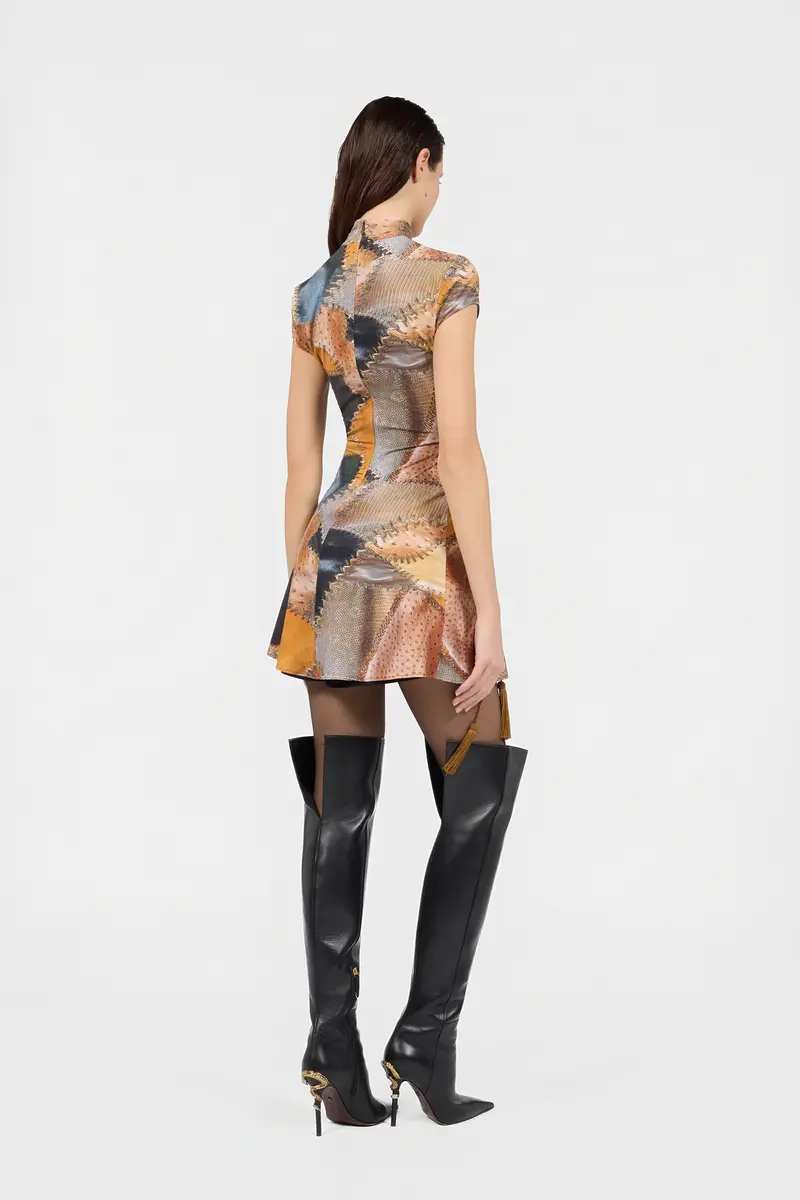 Roberto Cavalli Mini Dress With Patchwork Print | Thumbnail 3 Roberto Cavalli Mini Dress With Patchwork Print | Thumbnail 3