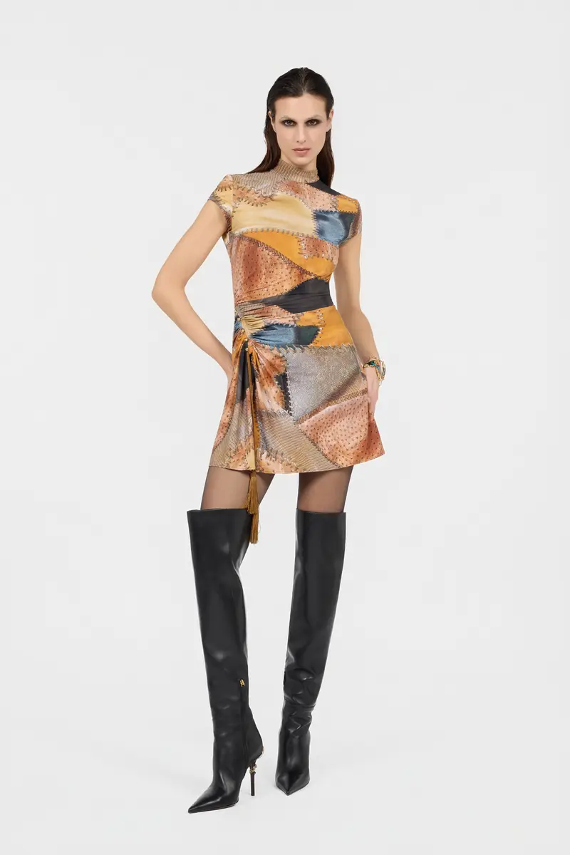 Roberto Cavalli Mini Dress With Patchwork Print | Thumbnail 6 Roberto Cavalli Mini Dress With Patchwork Print | Thumbnail 6