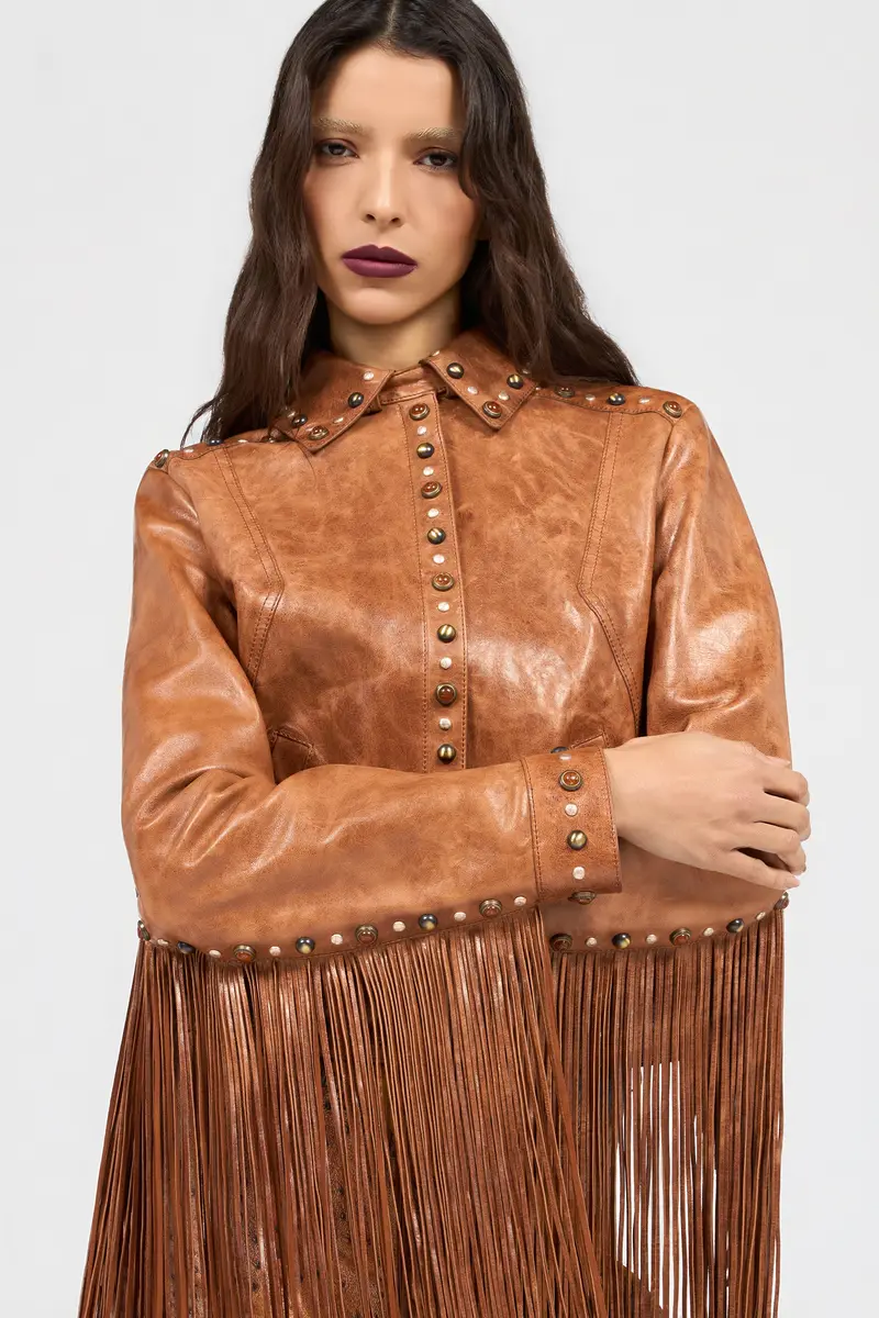 Roberto Cavalli Leather Jacket With Fringes And Studs | Thumbnail 4 Roberto Cavalli Leather Jacket With Fringes And Studs | Thumbnail 4