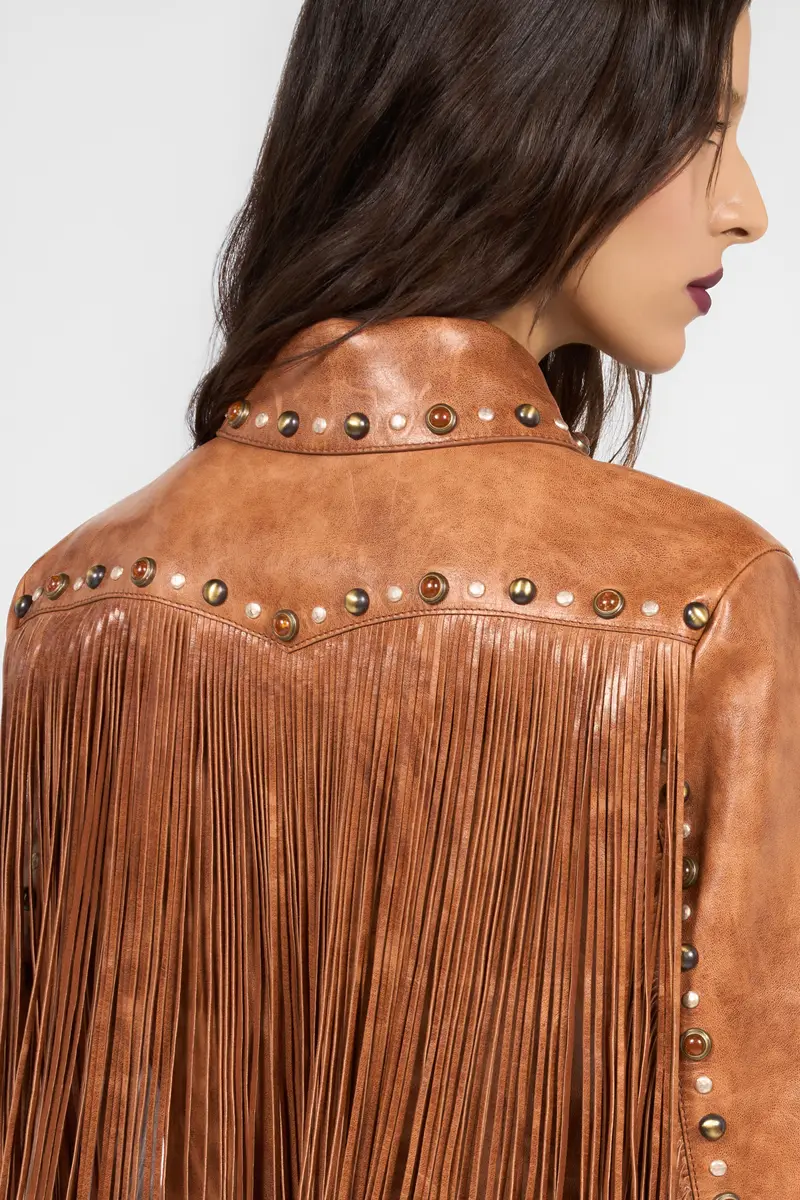 Roberto Cavalli Leather Jacket With Fringes And Studs | Thumbnail 5 Roberto Cavalli Leather Jacket With Fringes And Studs | Thumbnail 5