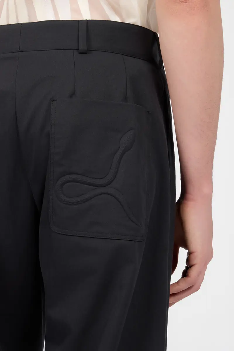 Roberto Cavalli Black Trousers Snake Embroidery | Thumbnail 5 Roberto Cavalli Black Trousers Snake Embroidery | Thumbnail 5