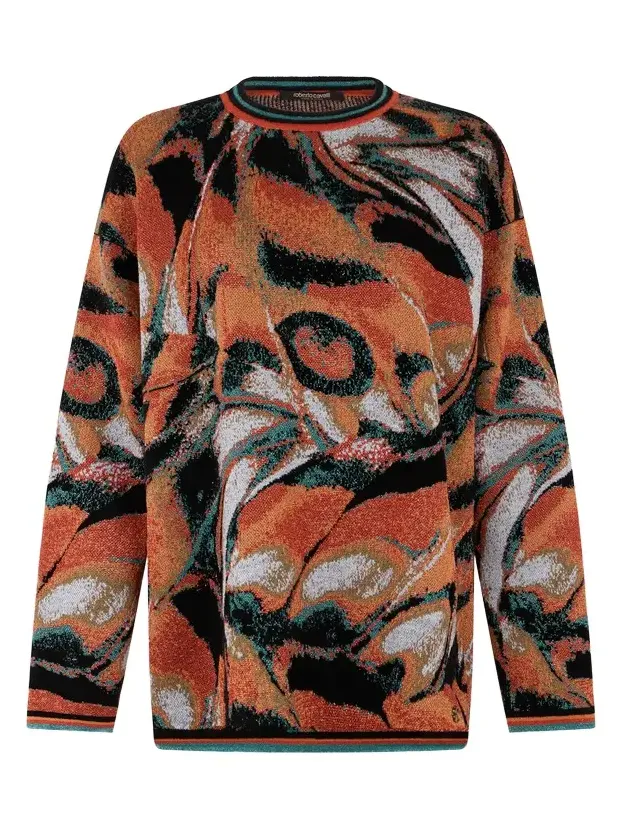 Roberto Cavalli Butterfly Print Sweater