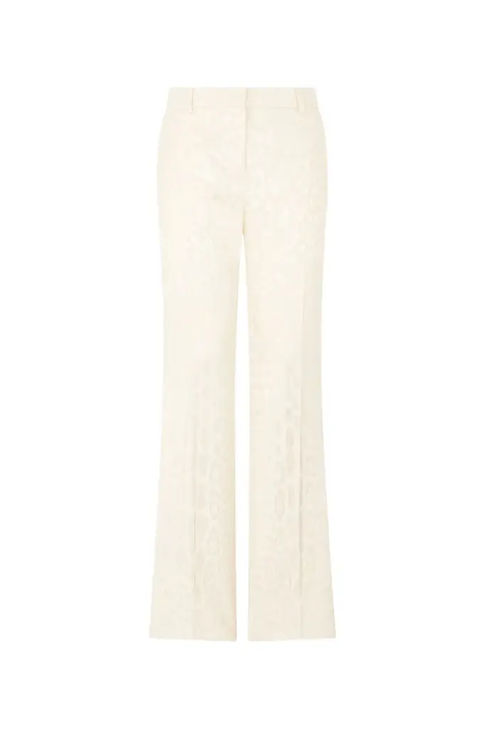 Roberto Cavalli Ivory Trousers With Jaguar Motif