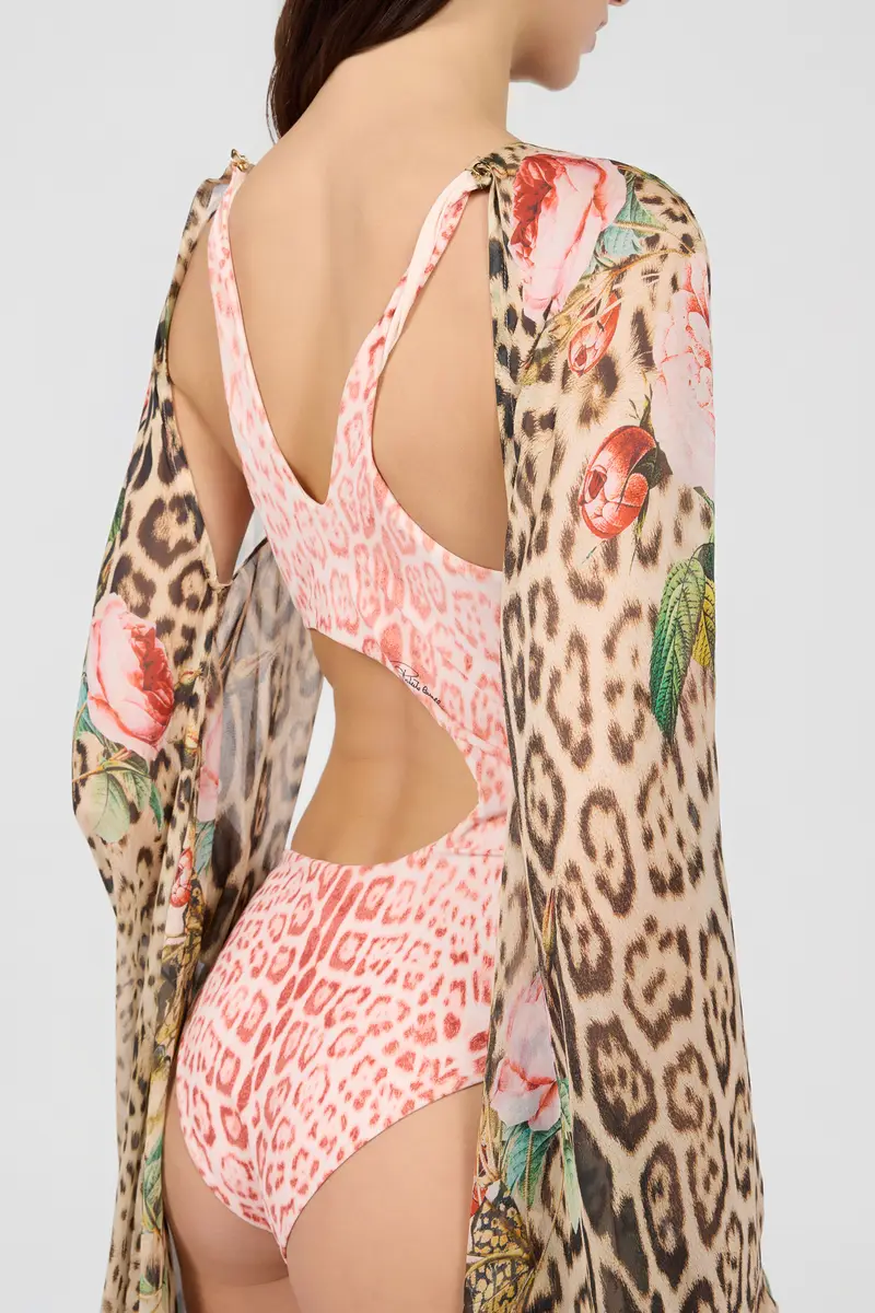 Roberto Cavalli Jaguar Pink Print One-Piece Swimsuit | Thumbnail 5