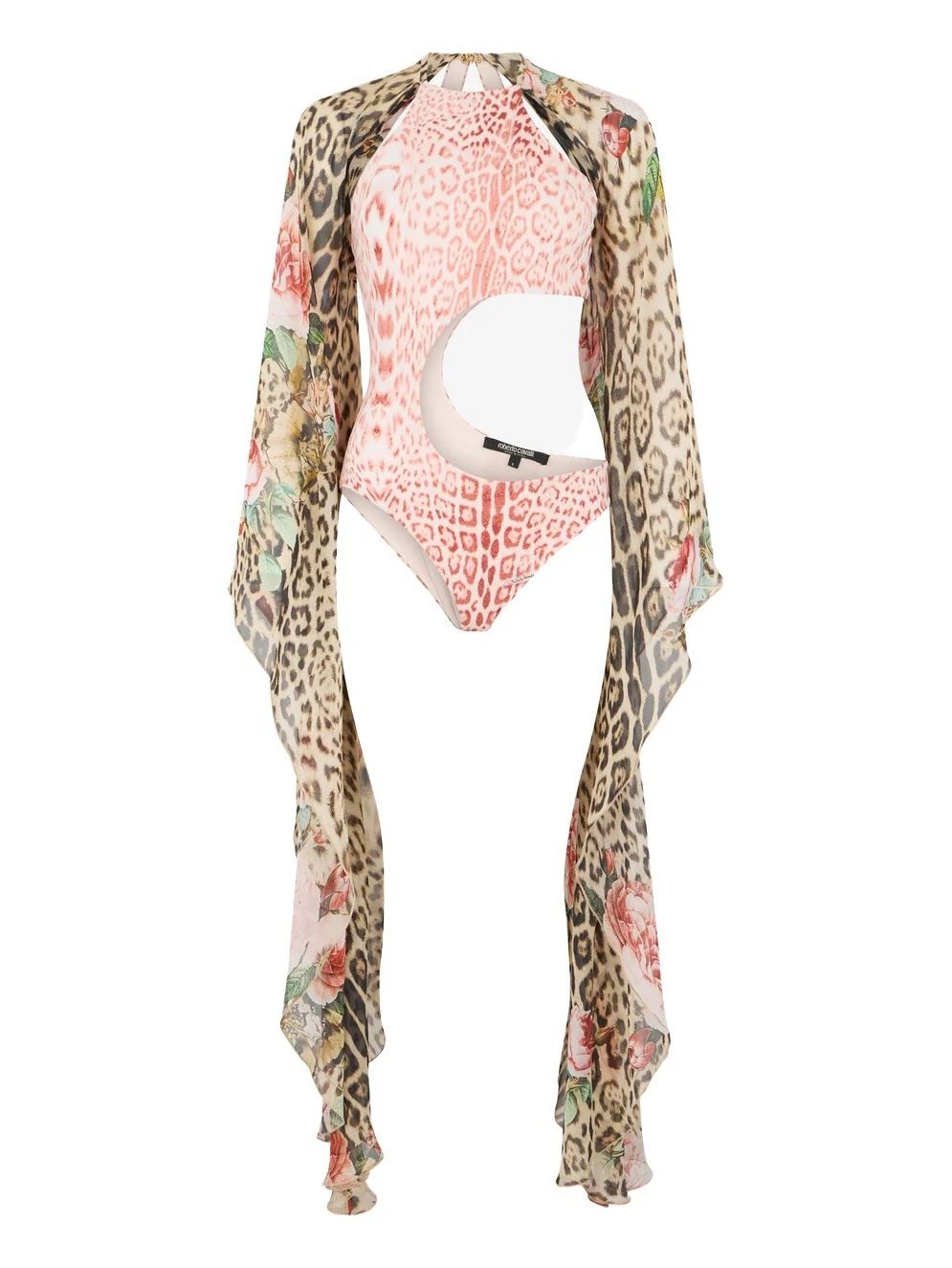 Roberto Cavalli Jaguar Pink Print One-Piece Swimsuit